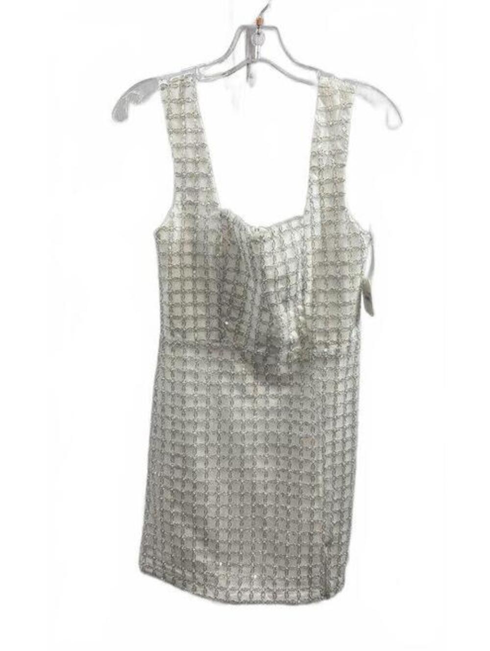 Altar'd State White Sequin Beaded Mini Dress New With Tags NWT Size S